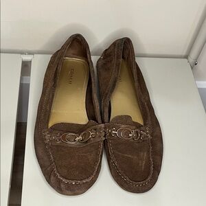 Coach Women's Tan Suede Moccasins